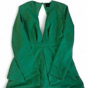 Do + Be Green Long Sleeve Romper Dress